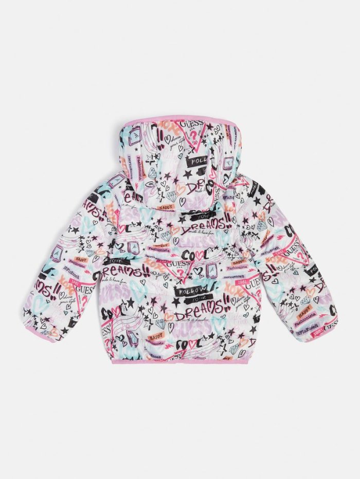 Guess All Over Print Çocuk Puffer Jacket Renkli | TR-899611