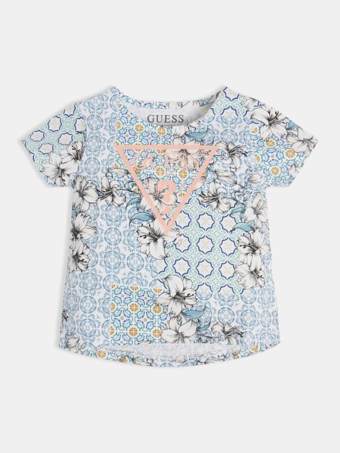 Guess All Over Print Çocuk Tişört Mavi | TR-450506