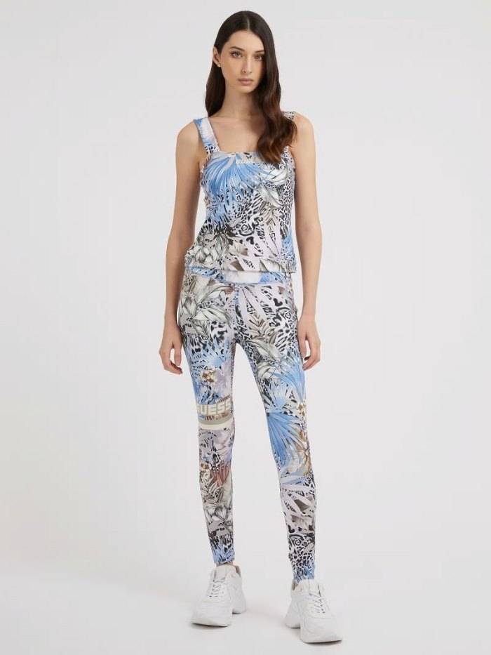 Guess All Over Printed Active Tank Top Kadın Atlet Renkli | TR-163455