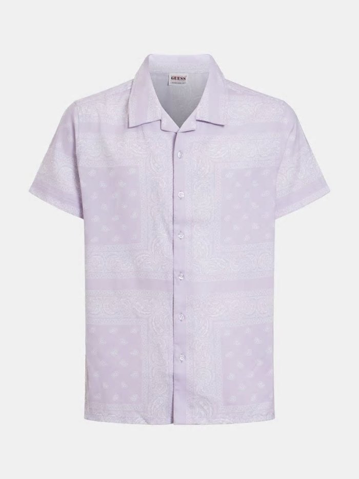 Guess All-over Print Erkek Gömlek Lilac | TR-063513