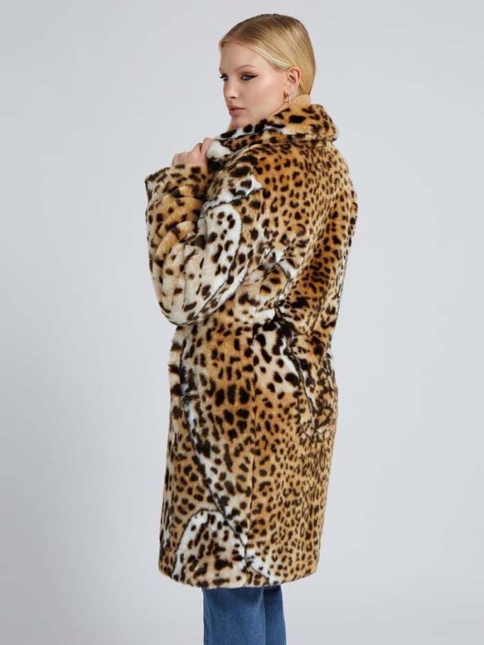 Guess Animalier Faux Fur Kadın Kaban Animalier | TR-081974