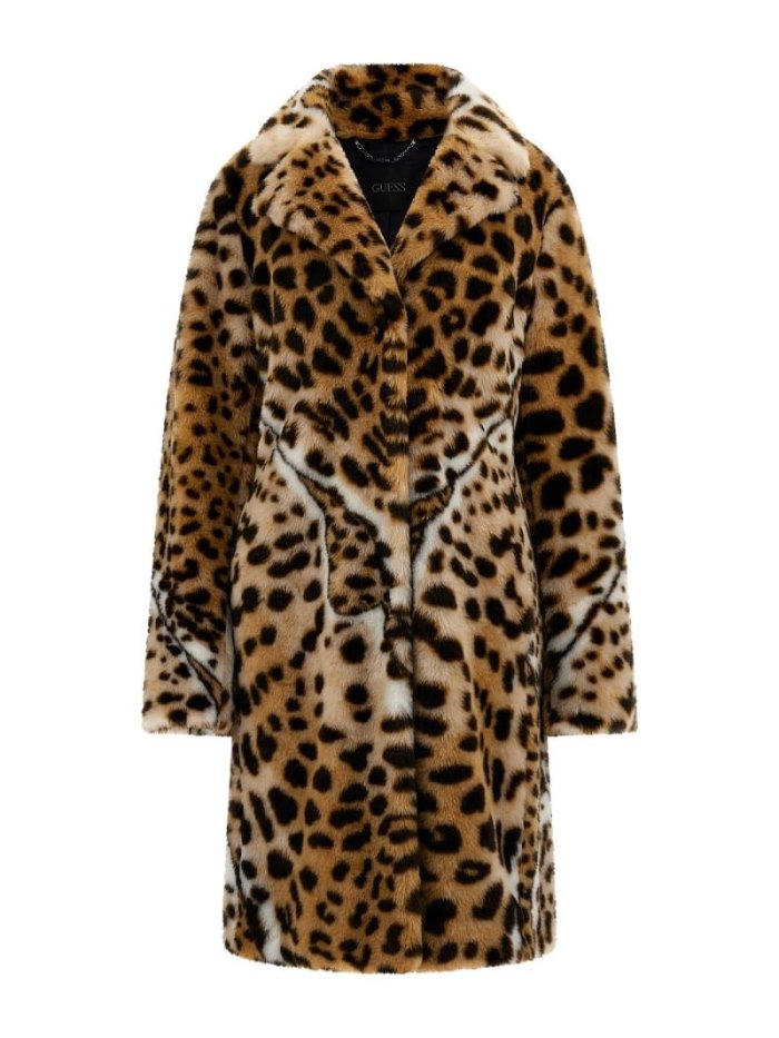 Guess Animalier Faux Fur Kadın Kaban Animalier | TR-081974