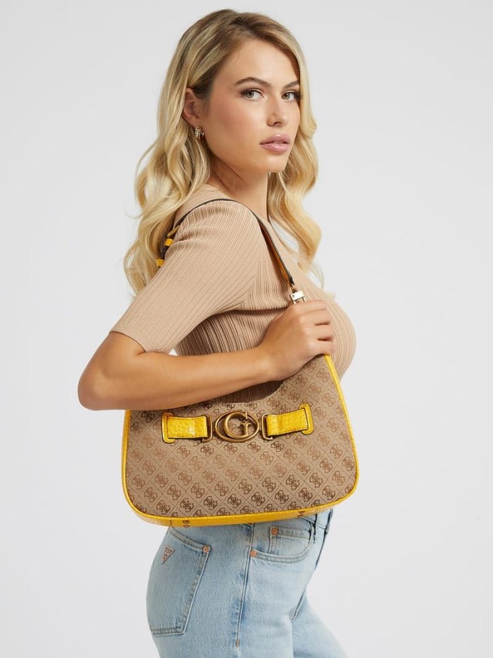 Guess Aviana 4g Logo Kadın Hobo Çanta Sarı | TR-120578