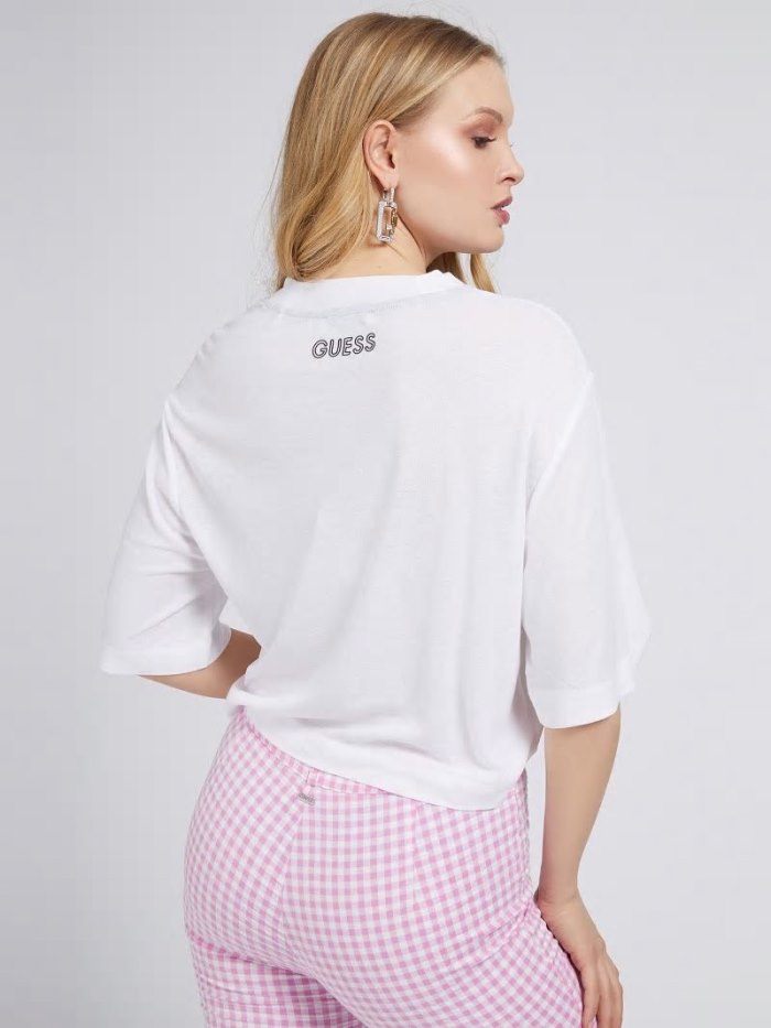 Guess Back Logo Kadın Üstler Beyaz | TR-888415