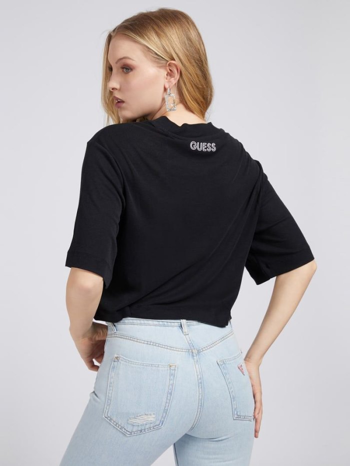 Guess Back Logo Kadın Üstler Siyah | TR-690451