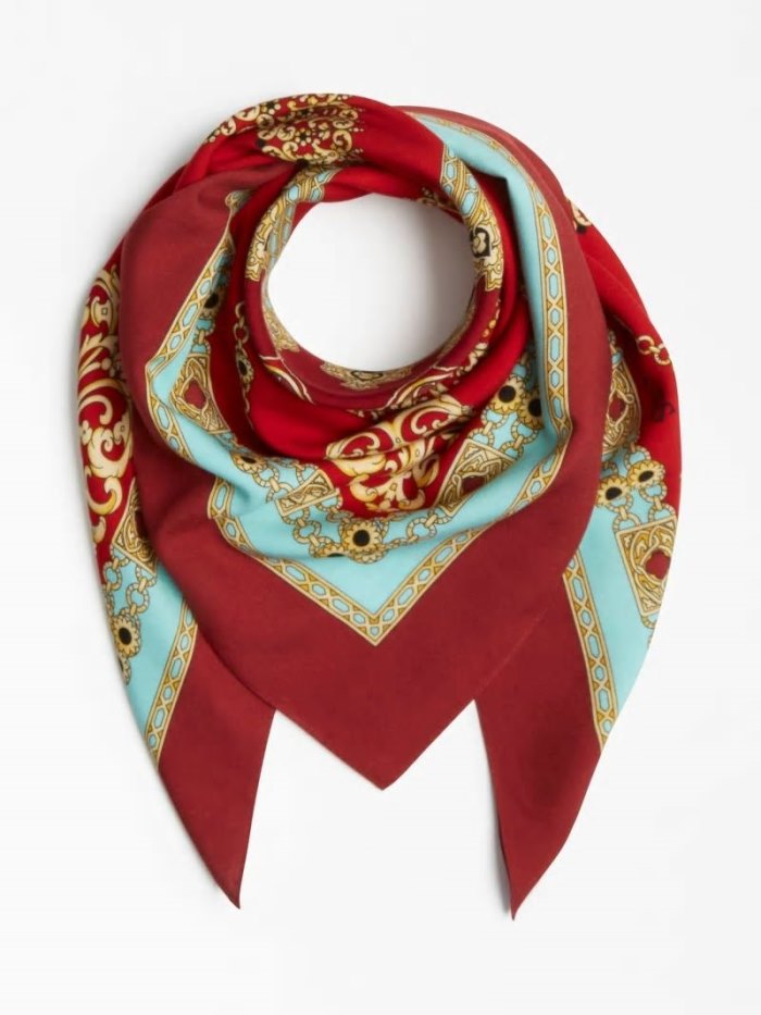 Guess Baroque Print Kadın Neckerchief Kırmızı | TR-565967