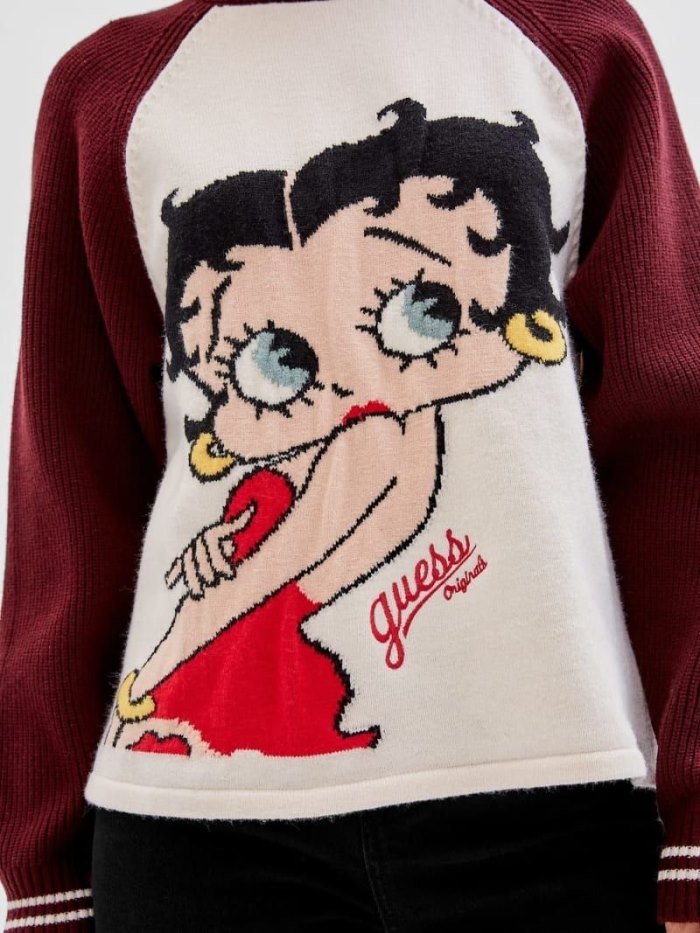 Guess Betty Boop Kadın Kazak Beyaz | TR-084879