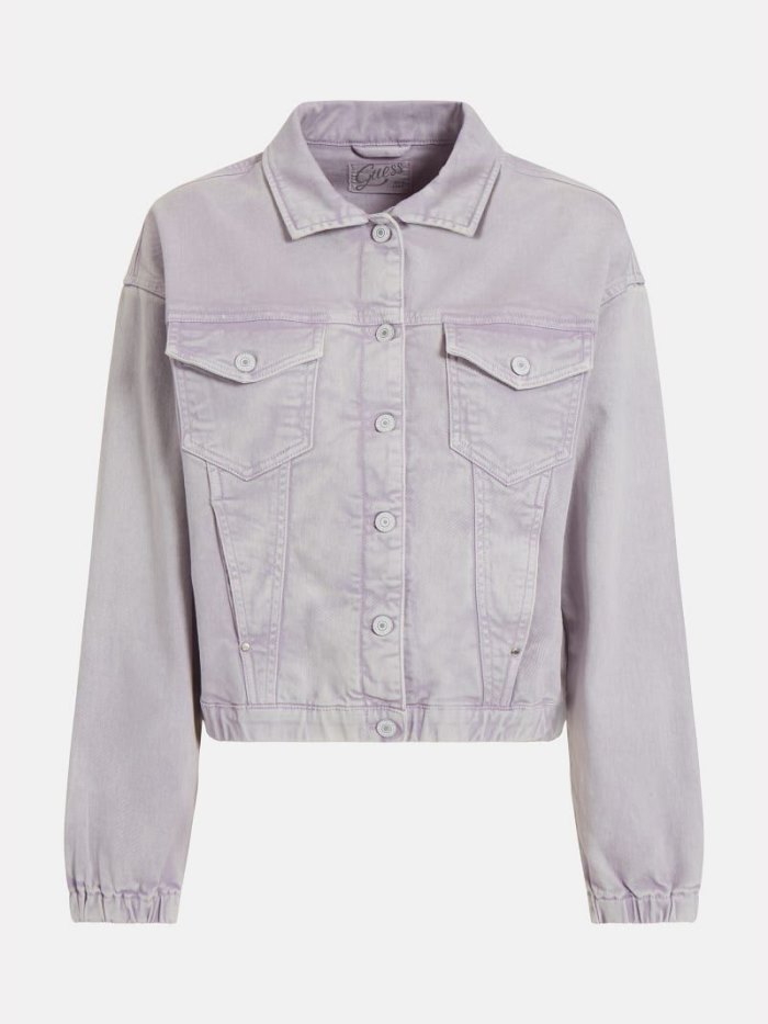 Guess Bomber Fit Kadın Kot Ceketler Lilac | TR-208549