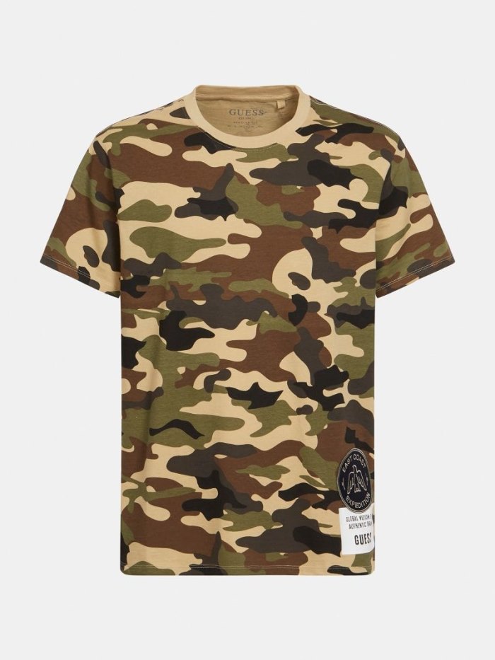 Guess Camouflage Print Erkek Tişört Camouflage | TR-108549