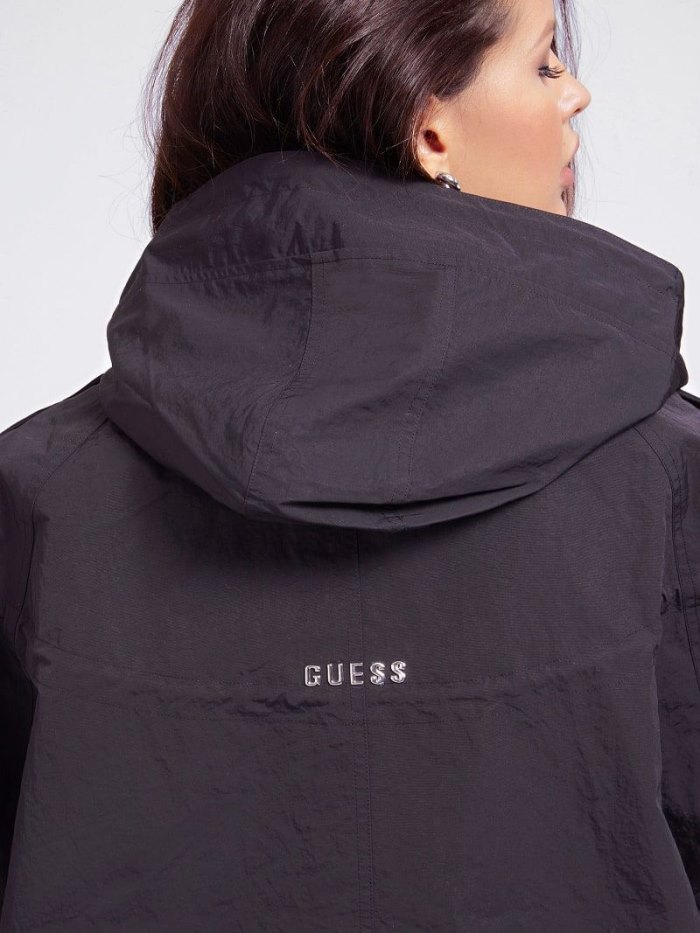 Guess Cargo Pockets Kadın Parka Siyah | TR-913570