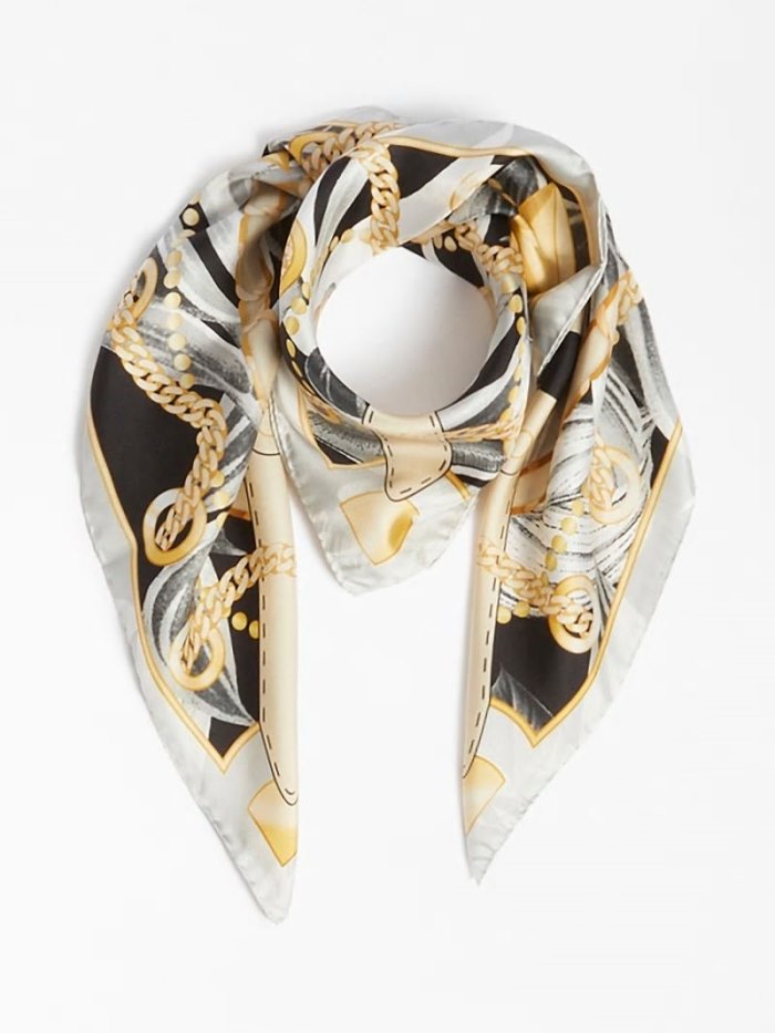 Guess Chain Print Kadın Neckerchief Gri | TR-637165