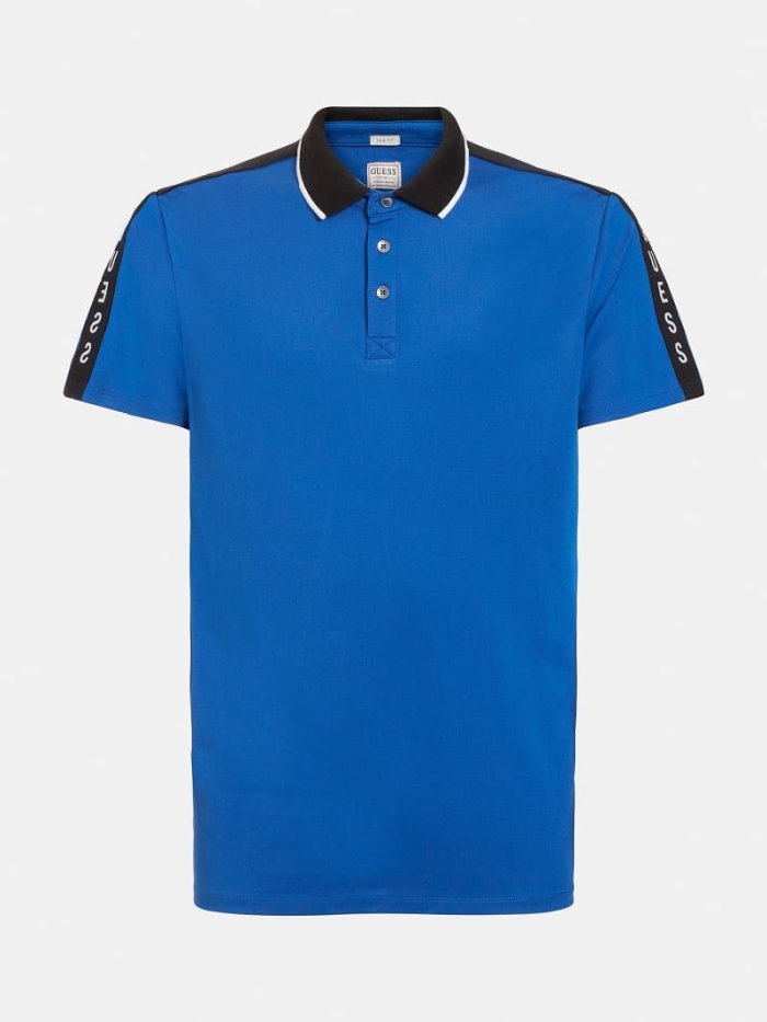 Guess Contrasting Polo Erkek Polo Gömlek Mavi | TR-126856