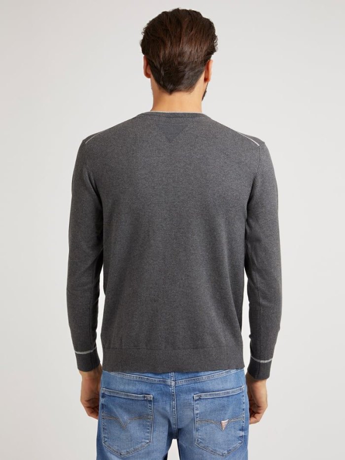 Guess Crew Neck Stretch Pamuklu Erkek Kazak Kahverengi | TR-370251