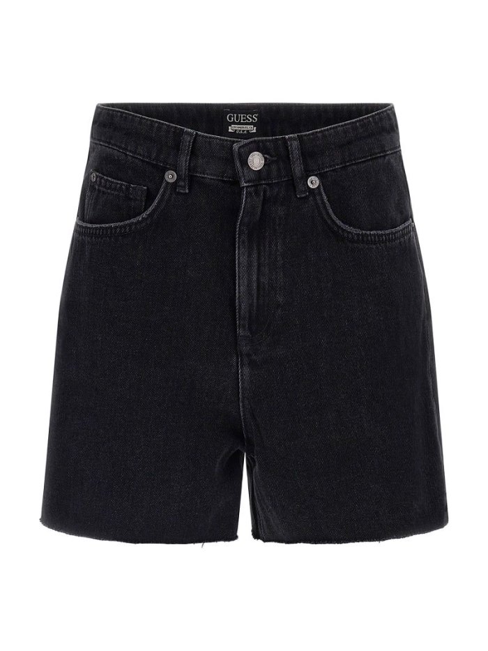 Guess Denim Relaxed Fit Kadın Denim Shorts Siyah | TR-853641