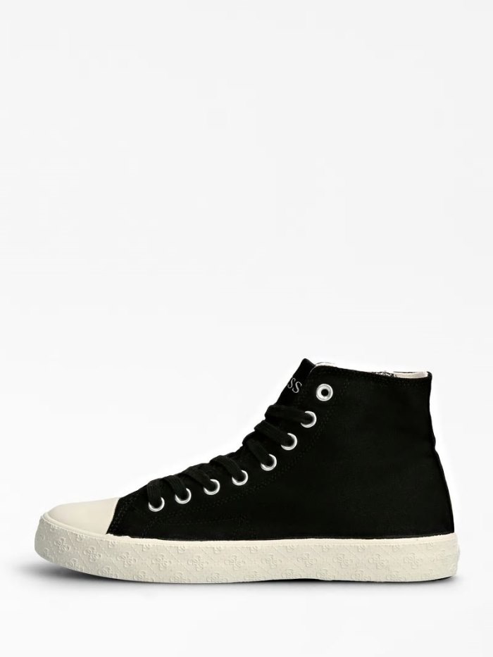 Guess Ederle Erkek High Top Sneakers Siyah | TR-186979