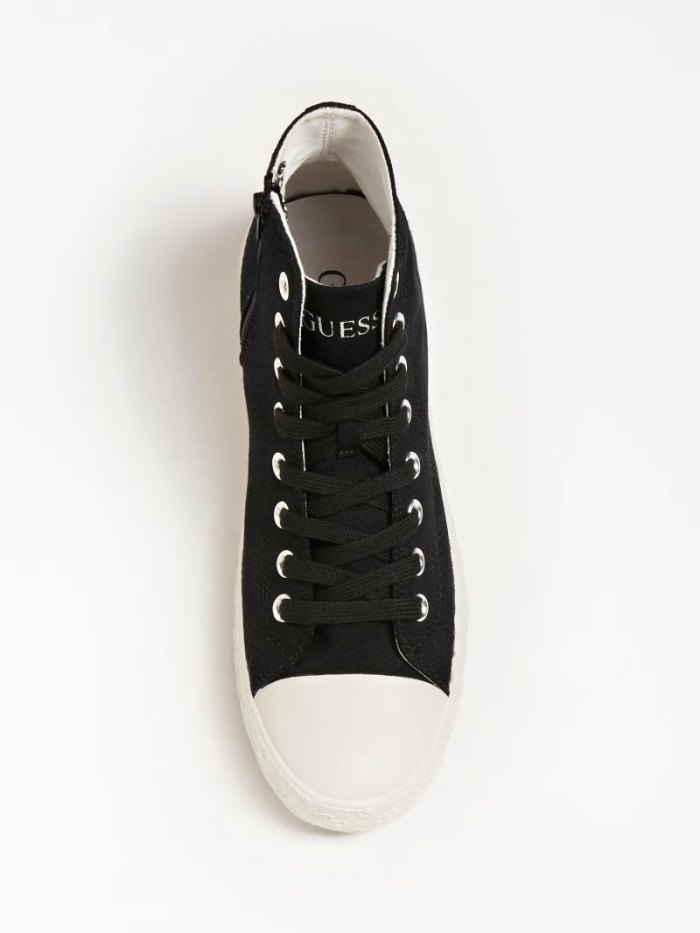 Guess Ederle Erkek High Top Sneakers Siyah | TR-186979