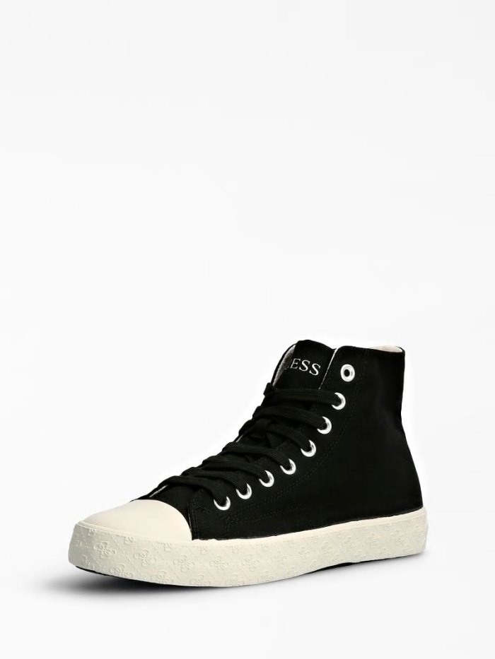 Guess Ederle Erkek High Top Sneakers Siyah | TR-186979