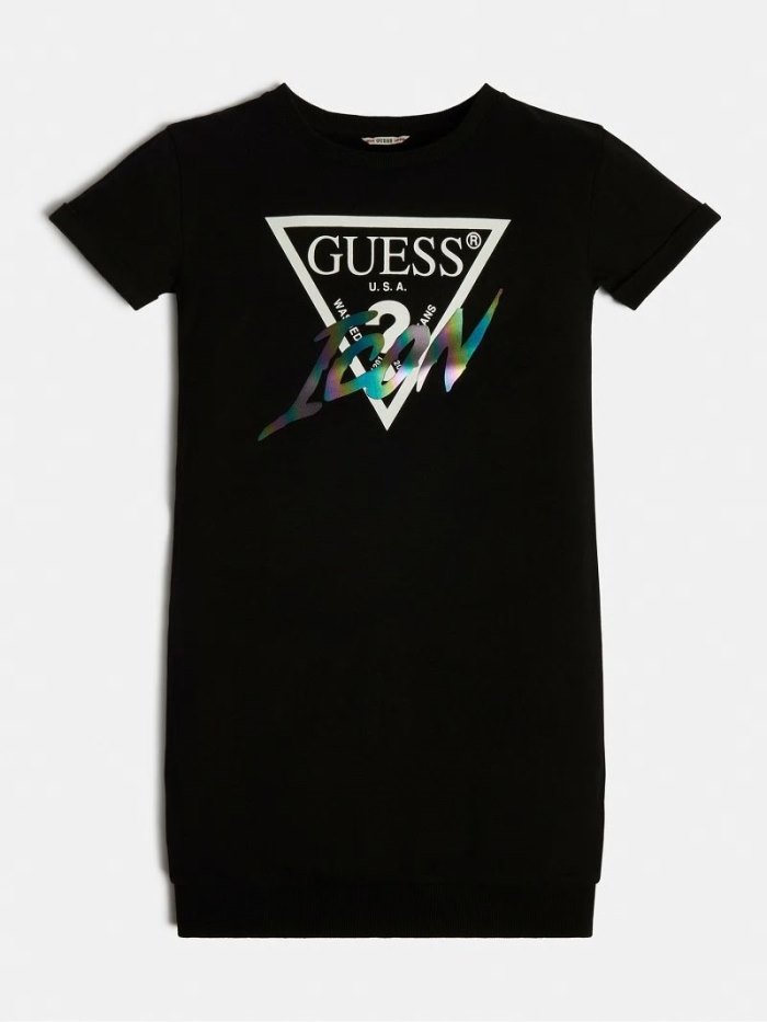 Guess Elbise Icon Logo Çocuk Elbise Siyah | TR-065243