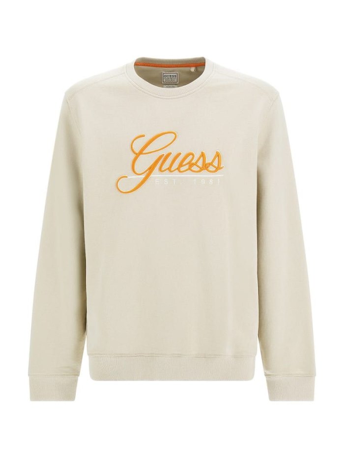 Guess Embroidered Logo Erkek Tişörtü Haki | TR-468097