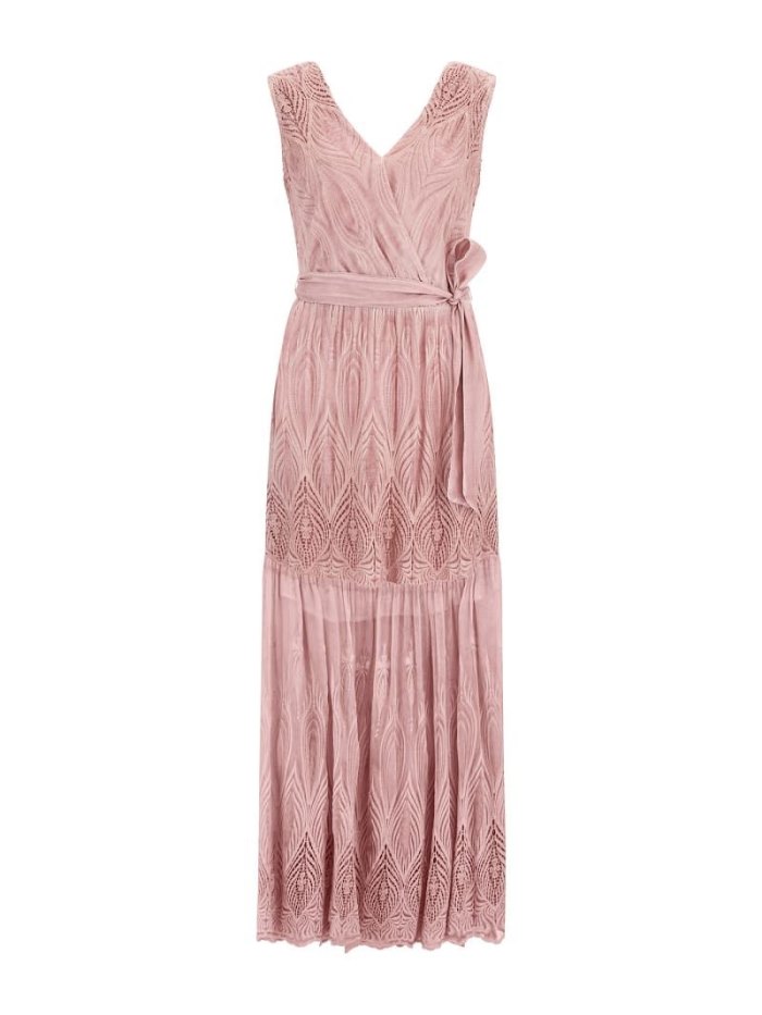 Guess Embroidered Long Kadın Elbise Pembe | TR-315781