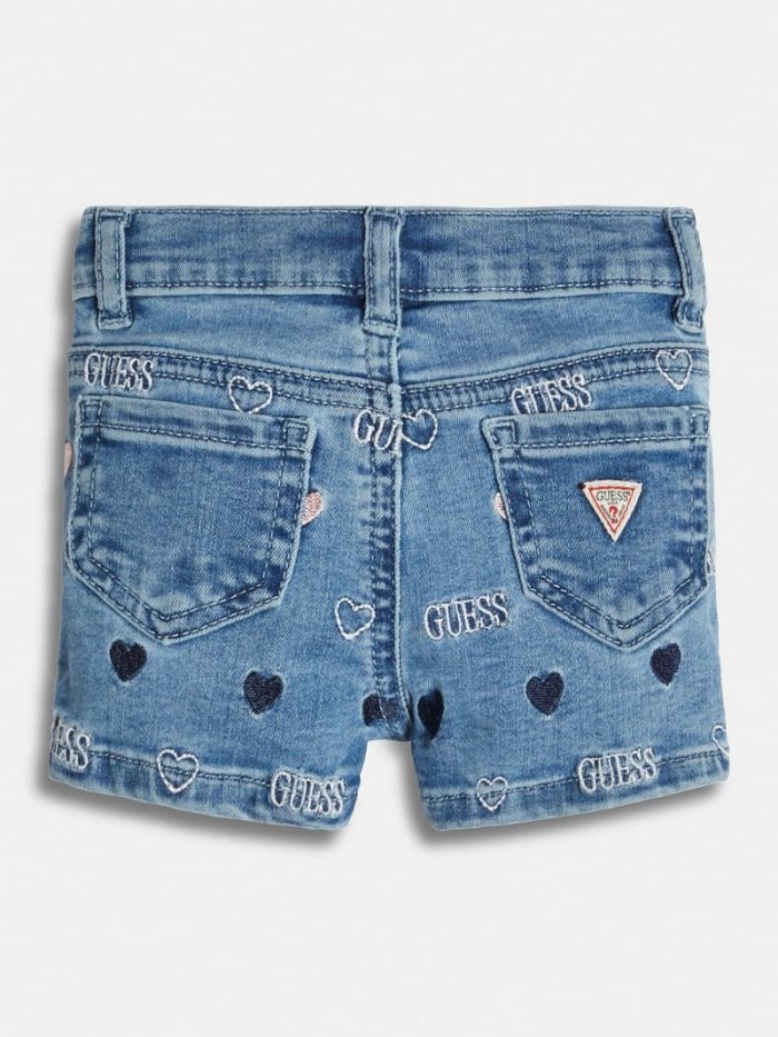 Guess Embroidered Çocuk Denim Shorts Mavi | TR-539222