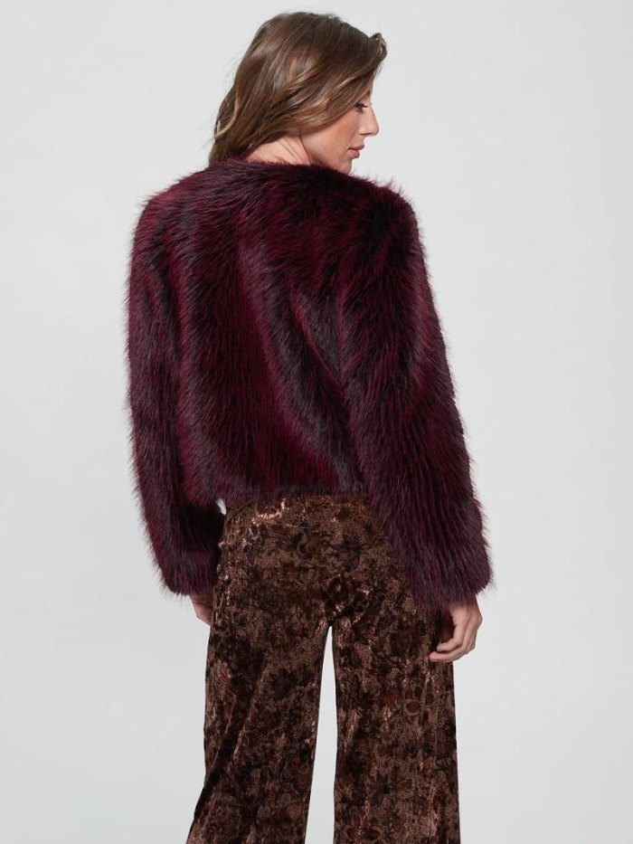 Guess Faux Fur Kadın Ceket Bordo | TR-737701