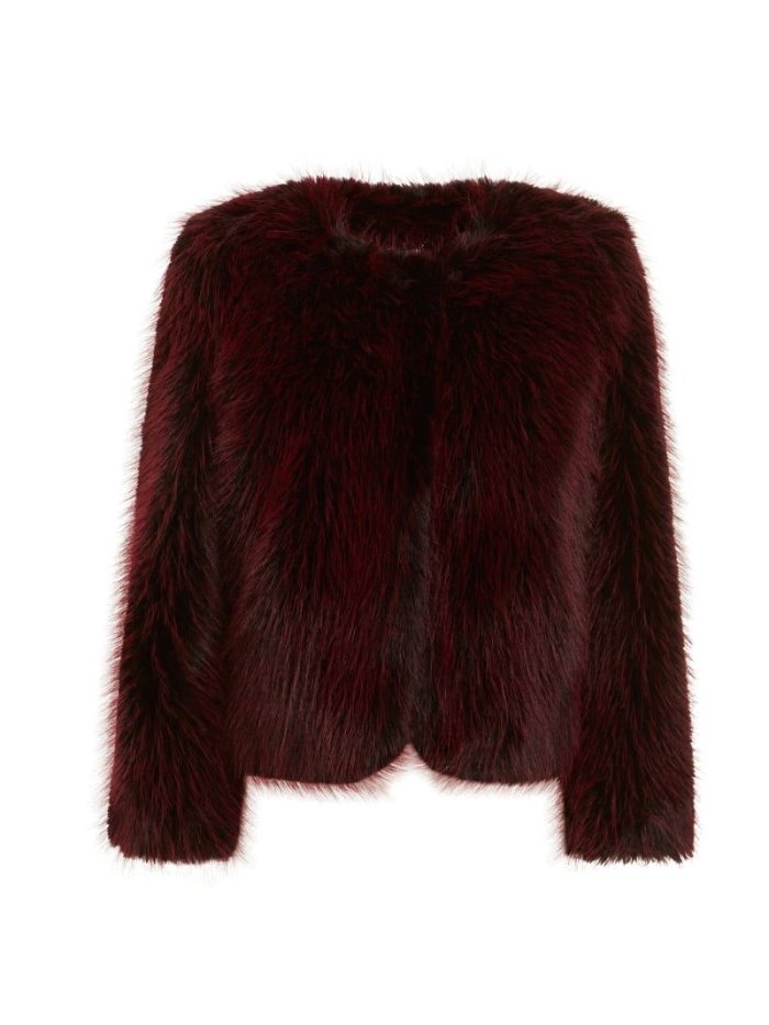 Guess Faux Fur Kadın Ceket Bordo | TR-737701