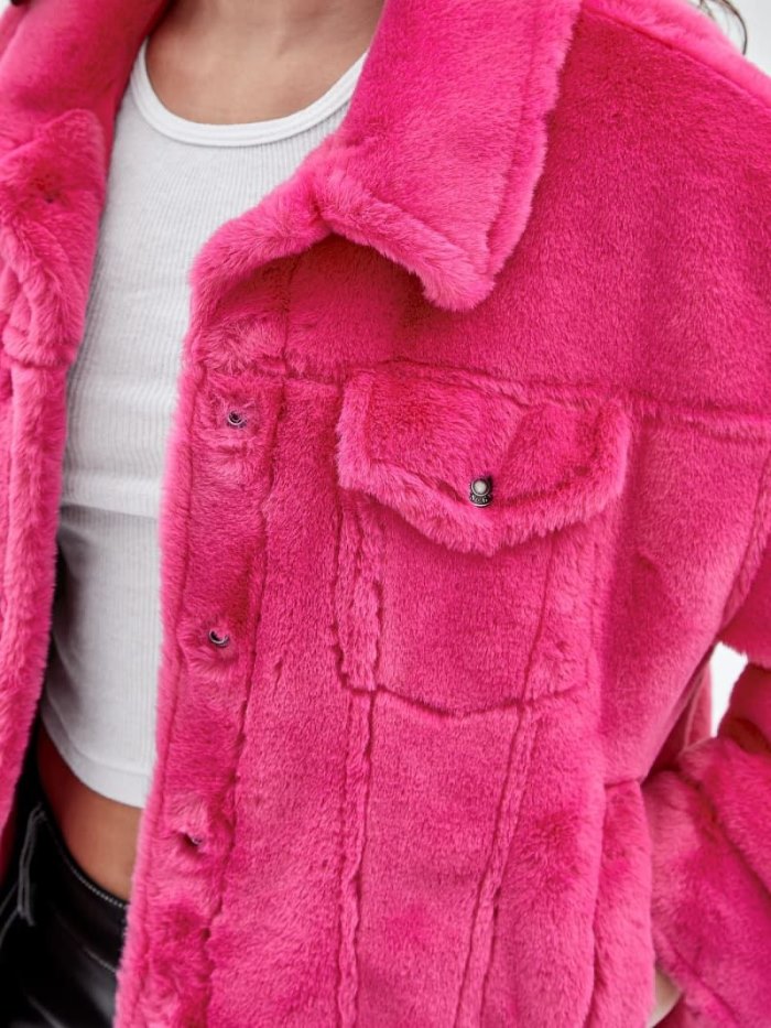 Guess Faux Fur Kadın Ceket Pembe | TR-070658