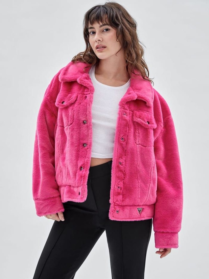 Guess Faux Fur Kadın Ceket Pembe | TR-070658