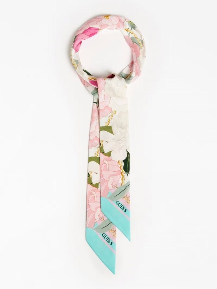 Guess Floral Print Kadın Bandana Açık Mavi | TR-062597