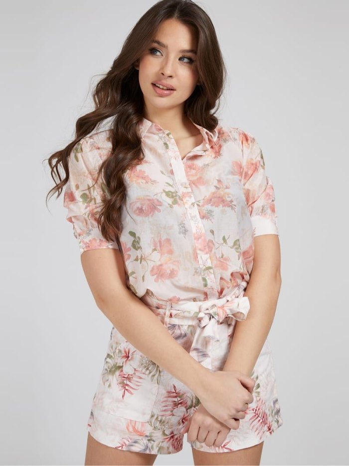 Guess Floral Print Kadın Gömlek Floral Fantasy | TR-417382