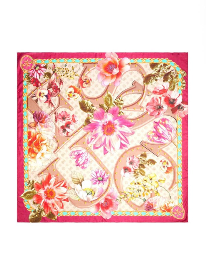 Guess Floral Print Logo Kadın Neckerchief Küpe Çiçeği | TR-641269