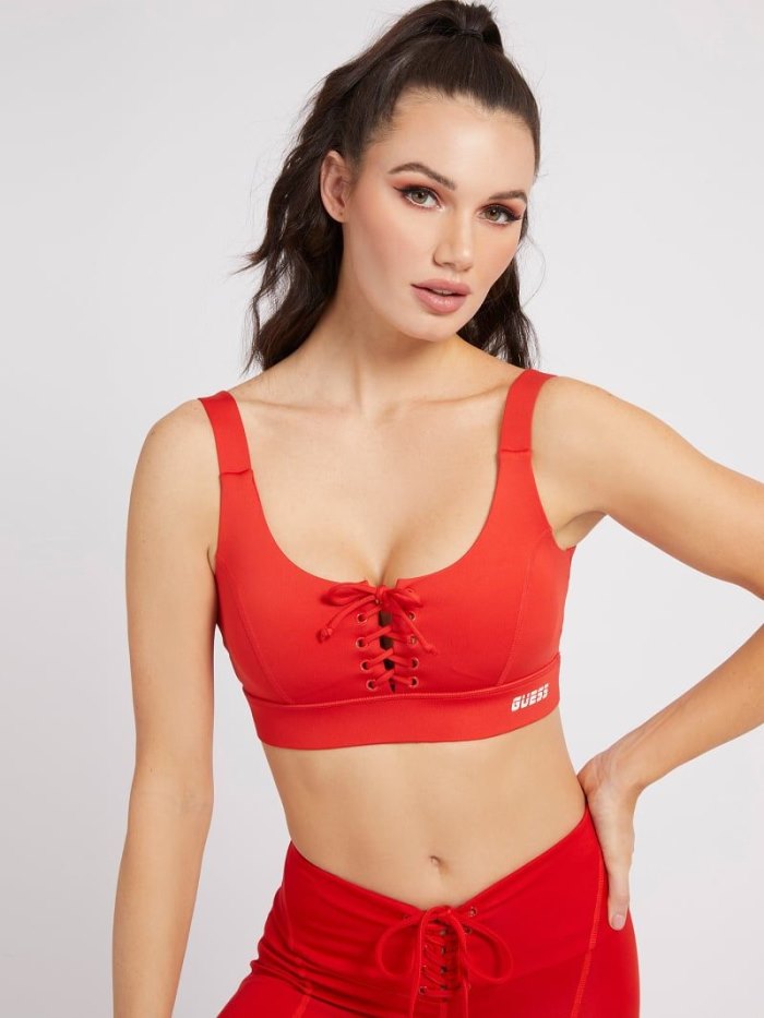 Guess Front Dantel Up Active Kadın Sütyen Kırmızı | TR-328526