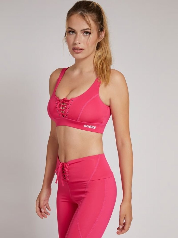 Guess Front Dantel Up Active Kadın Sütyen Pembe | TR-875302