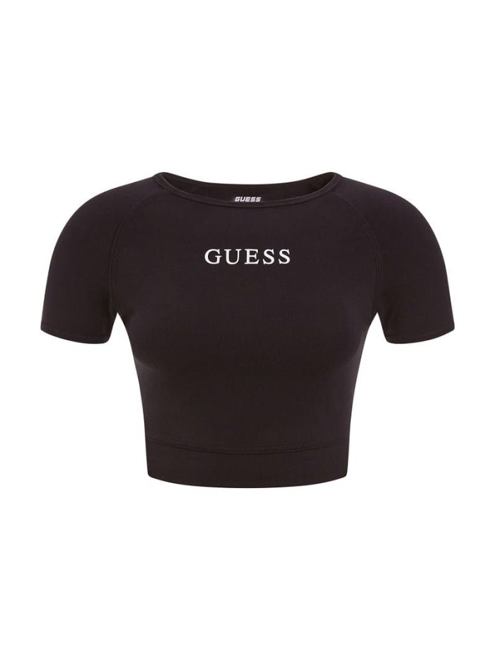 Guess Front Logo Active Kadın Üstler Siyah | TR-244933