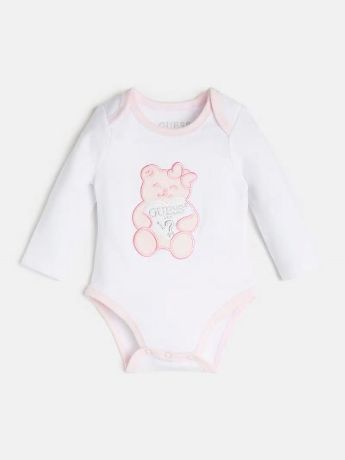 Guess Front Logo Body Çocuk Bodysuit Pembe | TR-031992