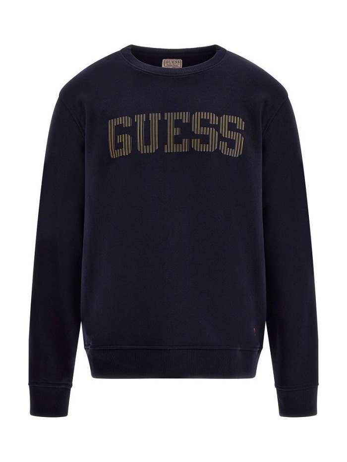 Guess Front Logo Erkek Tişörtü Mavi | TR-046067