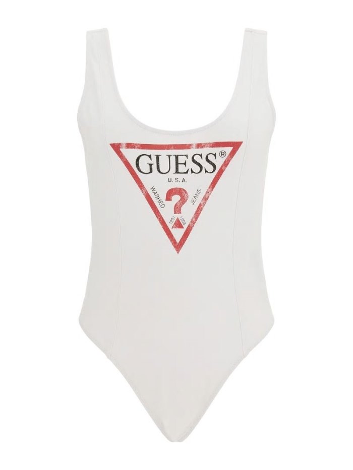 Guess Front Logo Kadın Bodysuit Beyaz | TR-914345