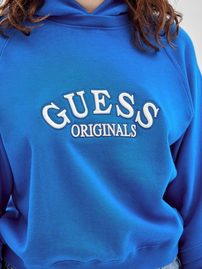 Guess Front Logo Kadın Tişörtü Mavi | TR-549743