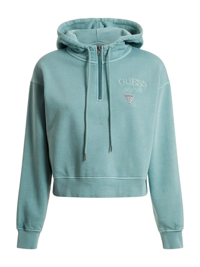 Guess Front Logo Kadın Tişörtü Yeşil | TR-992906