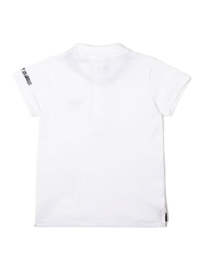 Guess Front Logo Polo Çocuk Polo Gömlek Beyaz | TR-591531