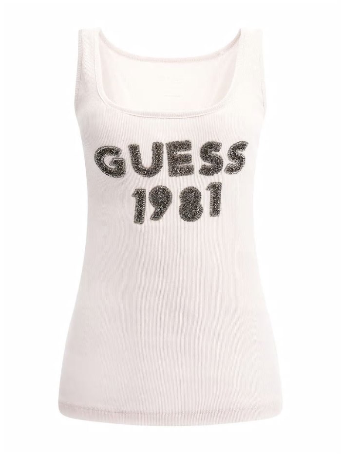 Guess Front Logo Tank Top Kadın Atlet Pembe | TR-120257