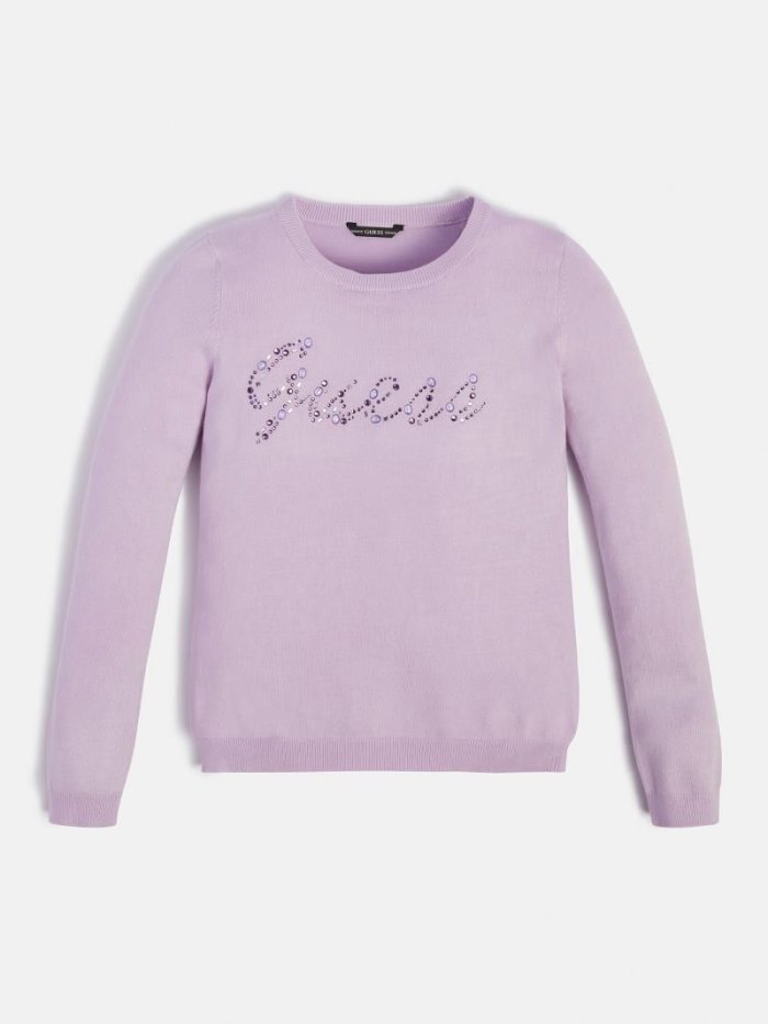 Guess Front Logo Çocuk Kazak Lilac | TR-484992