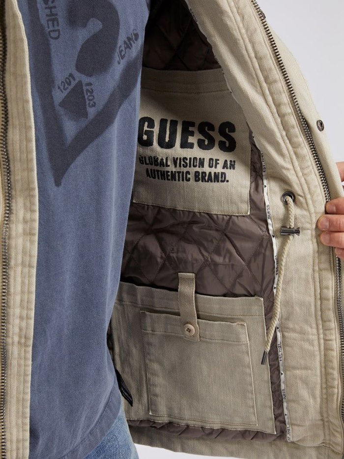 Guess Front Pockets Yastıklı Erkek Ceket Gri | TR-292188