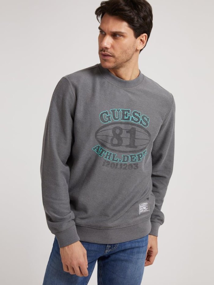 Guess Front Print Erkek Tişörtü Gri | TR-743240