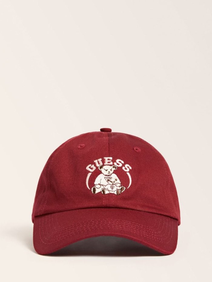 Guess Front-logo Erkek Baseball Cap Bordo | TR-456524