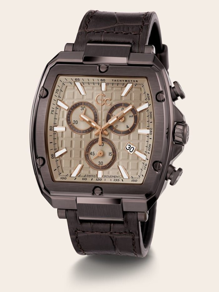 Guess GC Deri Kronograf Erkek Saat Kahverengi | TR-482936