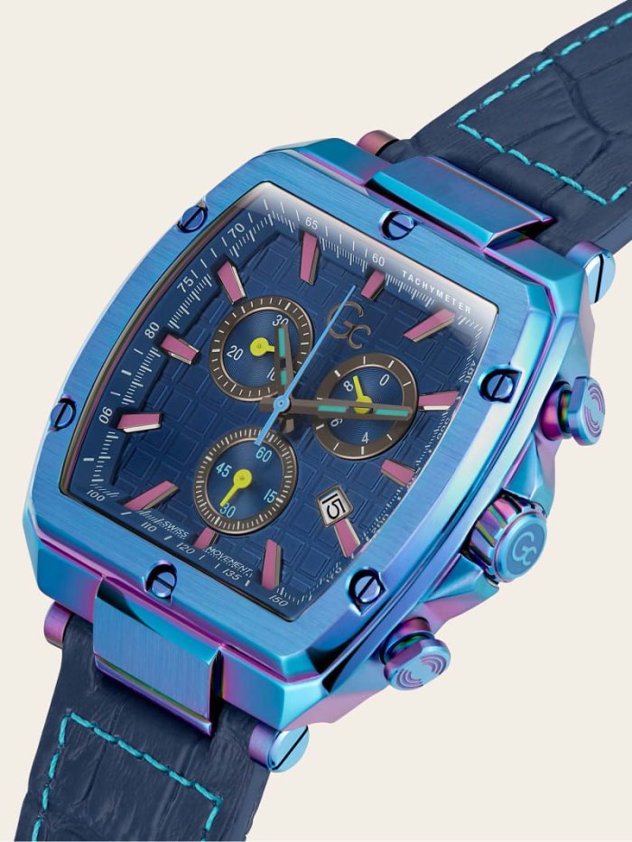 Guess GC Deri Kronograf Erkek Saat Rainbow | TR-116721