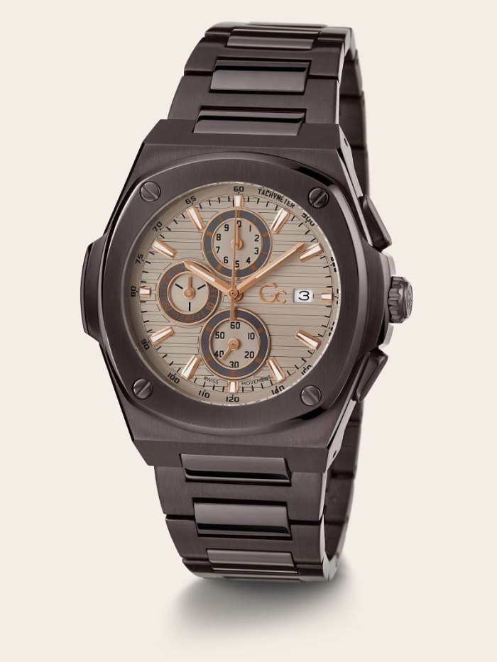 Guess GC Steel Kronograf Erkek Saat Kahverengi | TR-063490