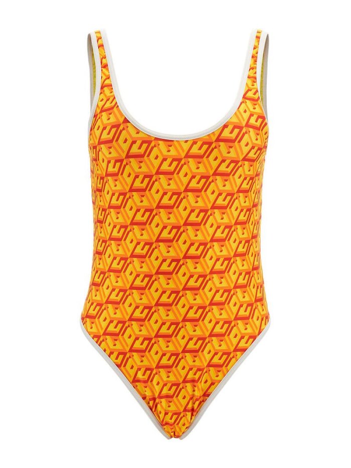 Guess G Cube Sportif Kadın One Piece Swimsuits Sarı | TR-043024